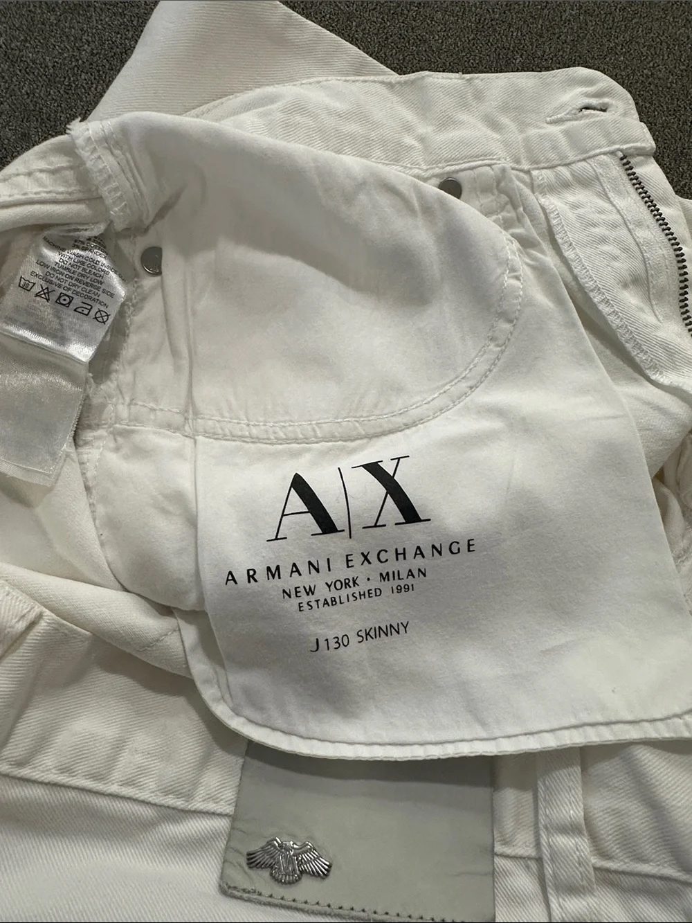 Armani Exchange A|X J130 Skinny White Jeans Men’s Waist 32